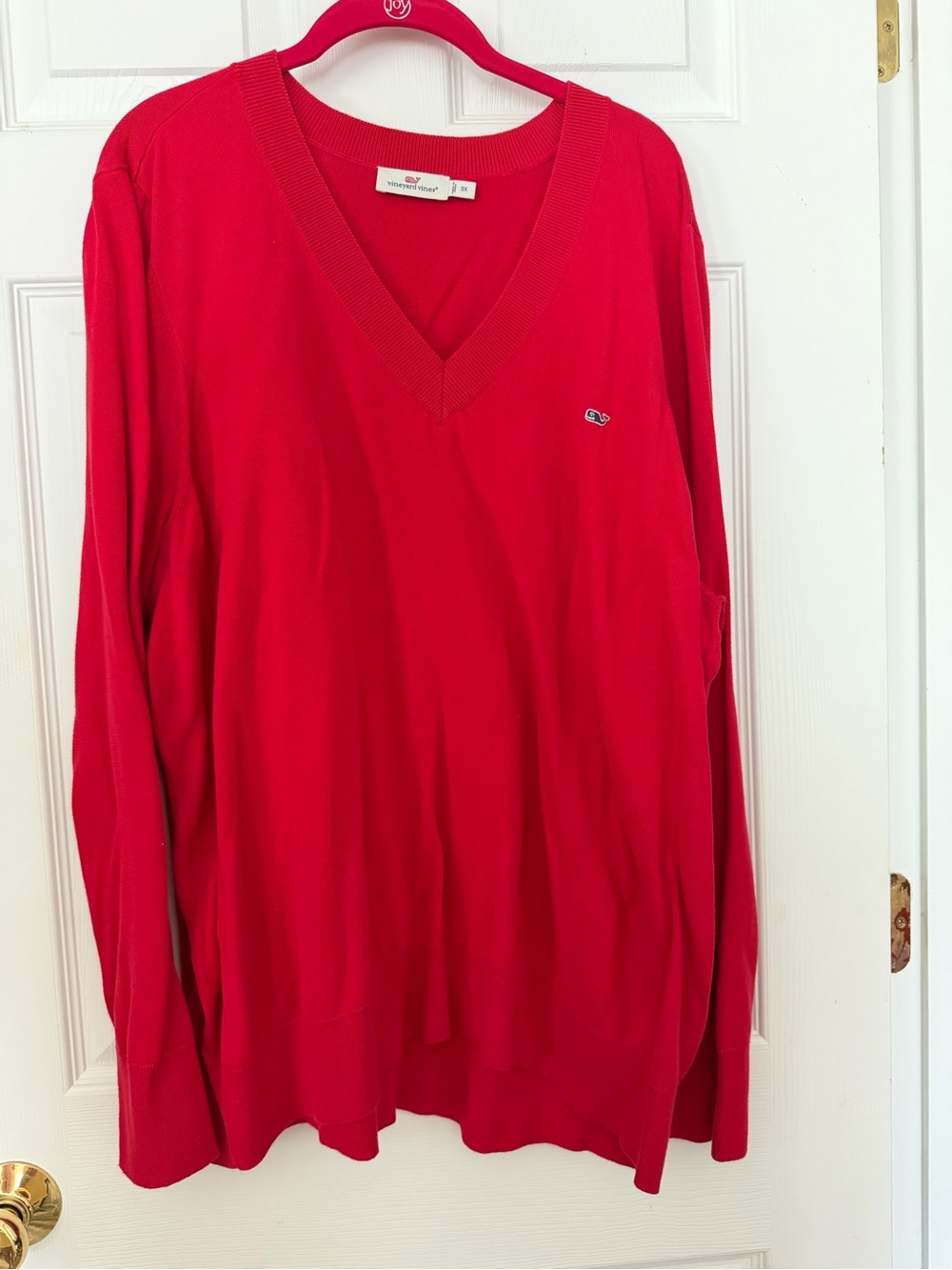 Vineyard Vines Bright Red V-Neck Sweater plus size woman’s 3x